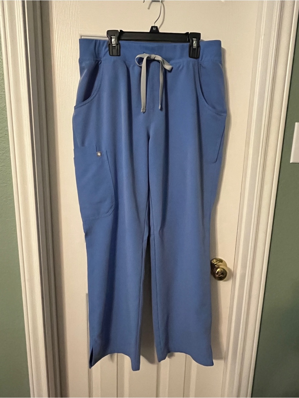Figs Straight Leg Scrub Pants in Light Blue